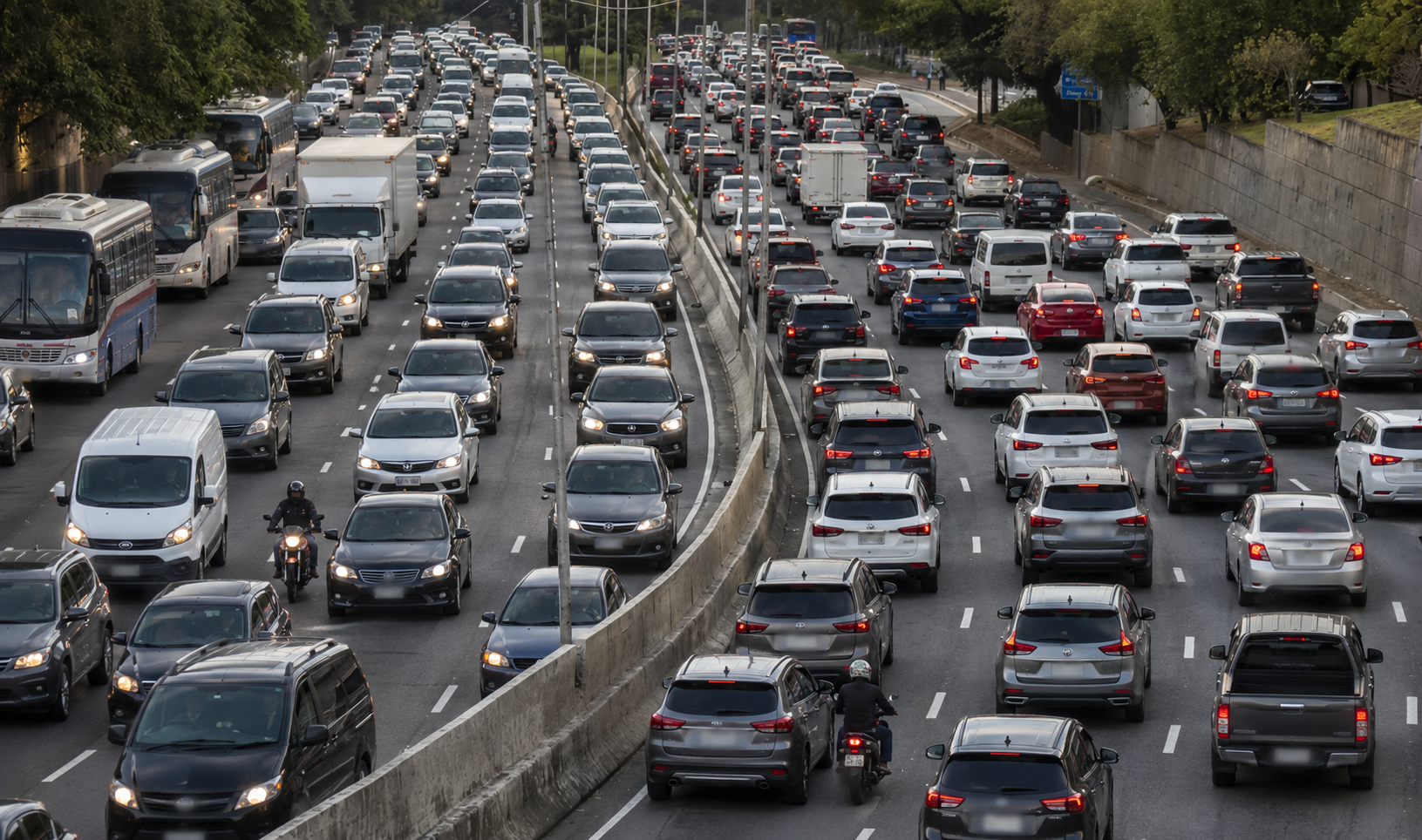 Procedendo in fila con altri veicoli