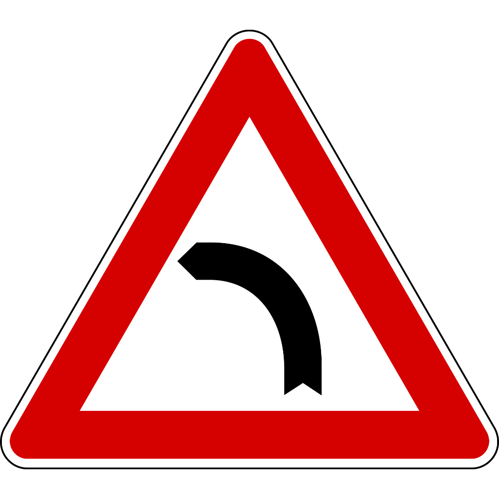 Curva pericolosa a sinistra