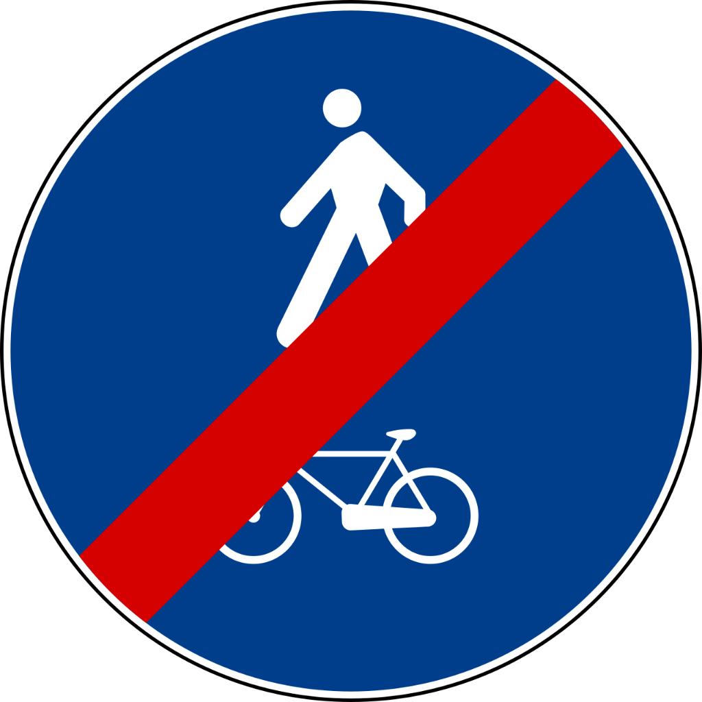 Fine percorso pedonale e ciclabile