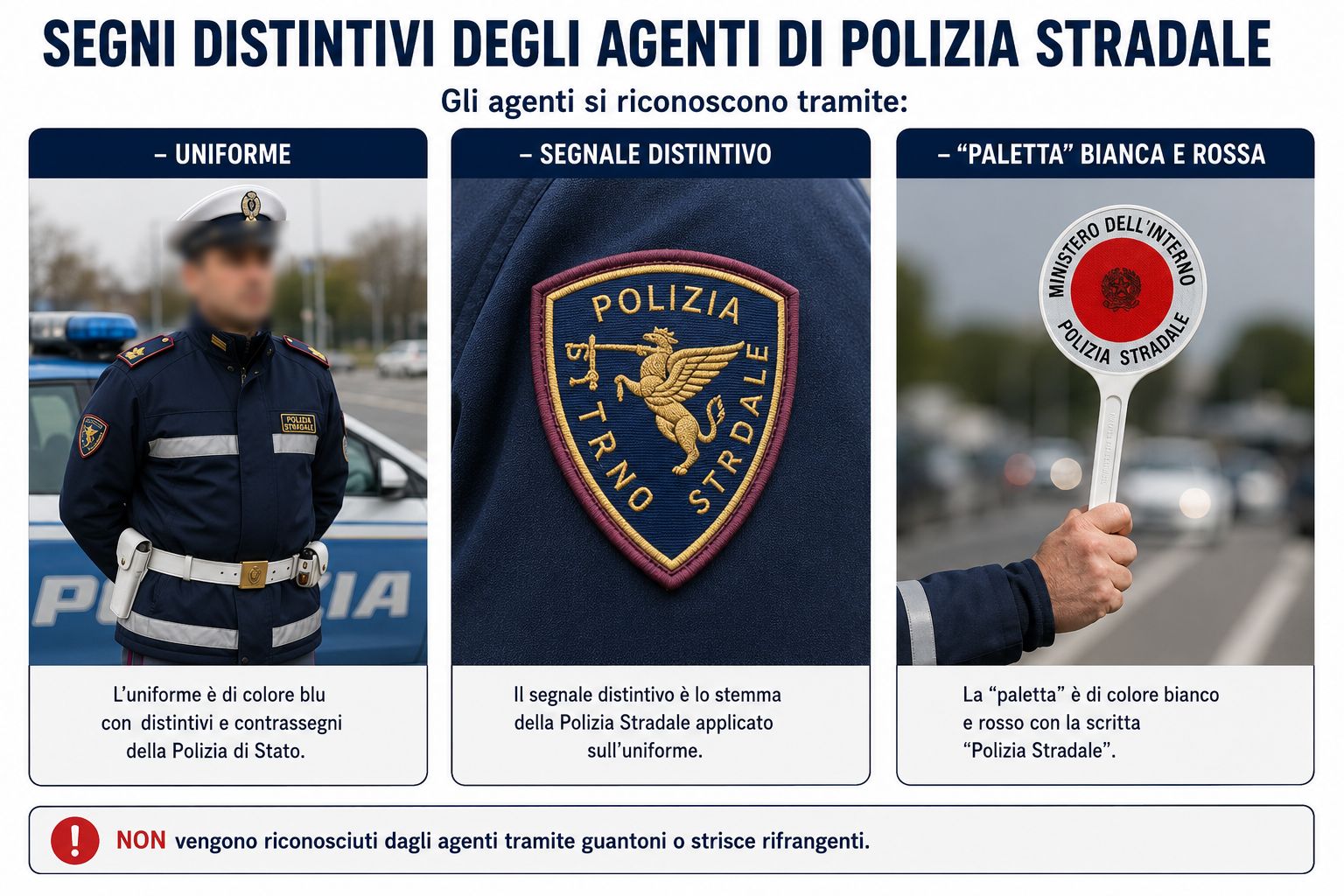 Segni distintivi degli agenti di polizia stradale