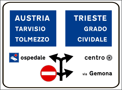 Preavviso incroci urbani ravvicinati
