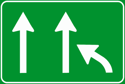 Riduzione da tre a due corsie