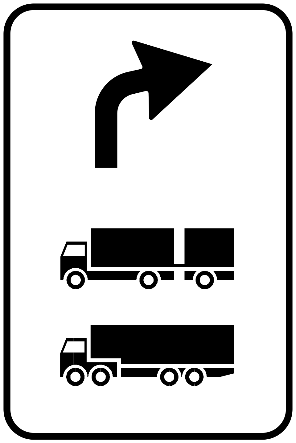 Direzione consigliata per autotreni e autoarticolati