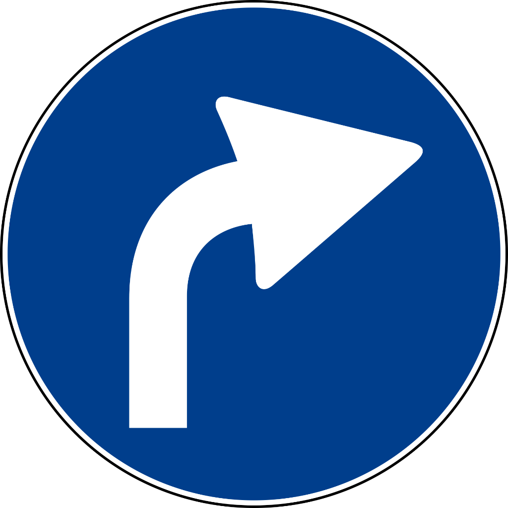 Preavviso direzione obbligatoria a destra
